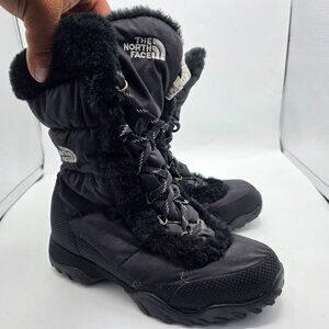 The North Face Nuptse Womens Size 6 Black Insulated Snow Boots Winter Mountains